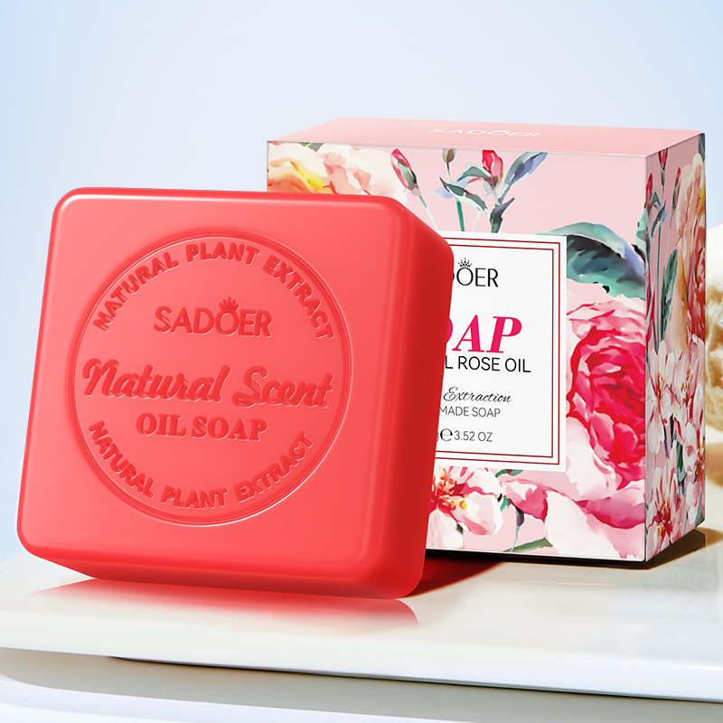 Essential Oil Soap - สบู่แฮนด์เมด สบู่สมุนไพรธรรมชาติ น้ำมันหอมระเหยกุหลาบ สบู่ควบคุมความมัน สบู่อาบน้ำ ทำความสะอาดล้ำลึกและบำรุงผิว