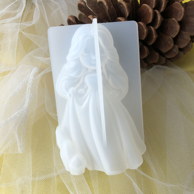 Soap Making Equipment - 3D น่ารักเจ้าหญิงซิลิโคนเทียนแม่พิมพ์ Angel สาวสบู่เรซิ่นพลาสเตอร์ทําแม่พิมพ์ DIY มนุษย์ช็อกโกแลตเบเกอรี่เครื่องมือตกแต่งบ้านของขวัญ