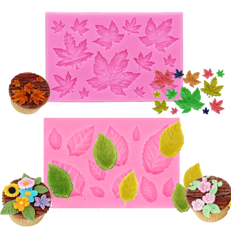 Soap Making Molds - Maple Leaf ชุดแม่พิมพ์ซิลิโคนสําหรับ DIY เค้กตกแต่ง Leaf