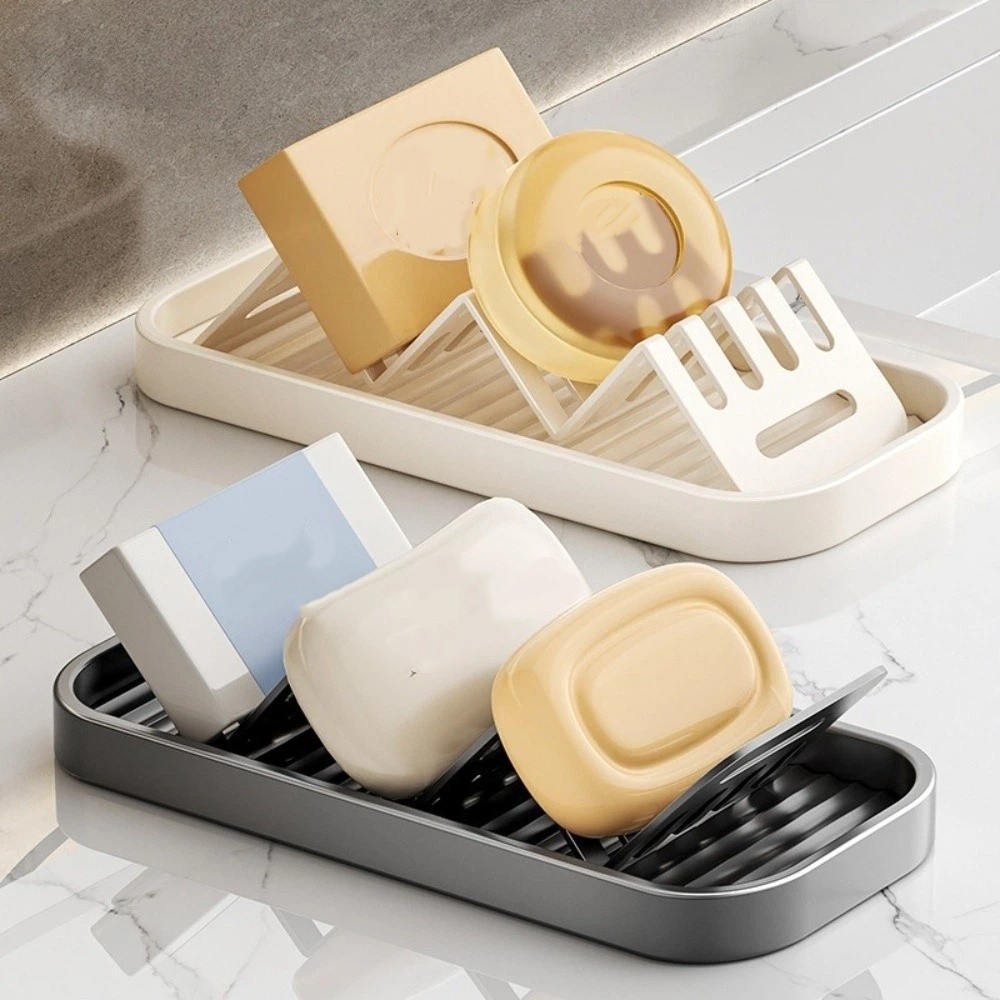 Soap Making Tray - ที่วางสบู่รูปตัว W กันน้ำ ประหยัดพื้นที่ ถาดถอดออกได้ ที่เก็บของในครัว