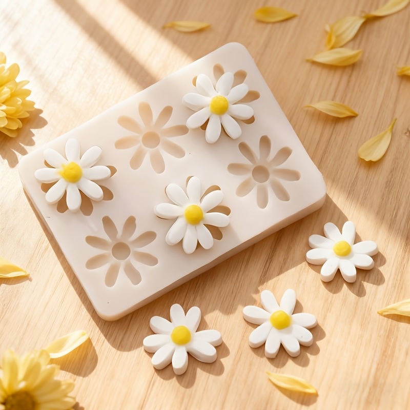Soap Making Equipment - แม่พิมพ์ซิลิโคน 3 มิติ ลายดอกเดซี่และดอกทานตะวัน 1 ชิ้น