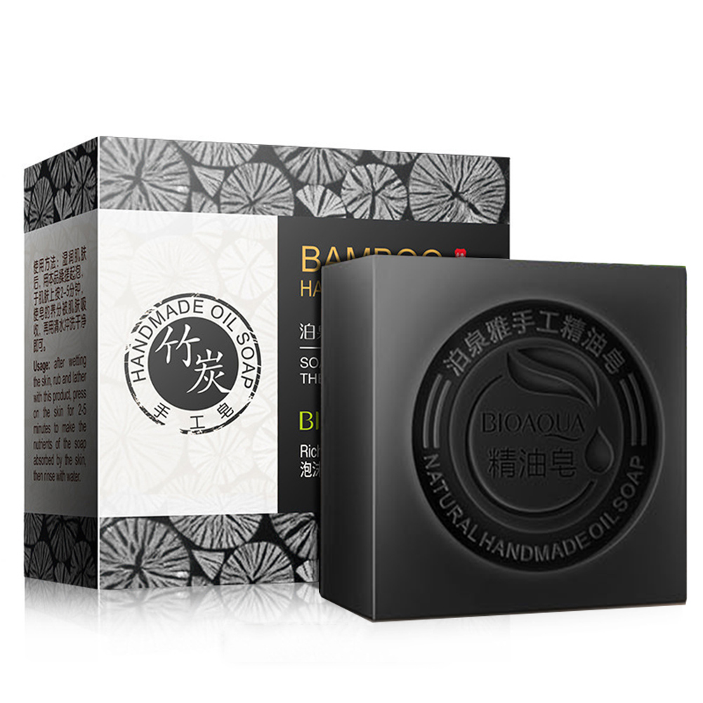 Essential Oil Soap - ถ่านไม้ไผ่ทำด้วยมือสบู่แอฟริกาไนจีเรีย Skin Cleansing Bleaching ลบความมืด Oil-Control