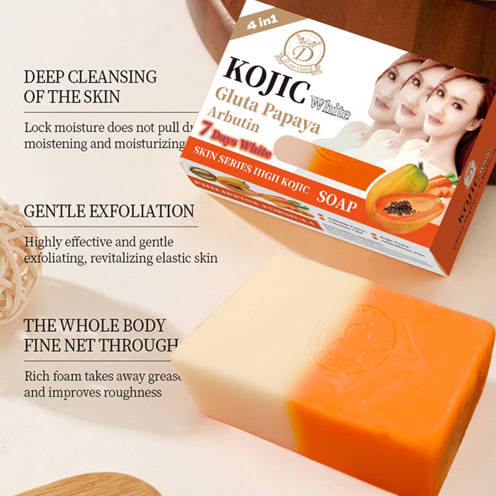 Essential Oil Soap - สบู่มะละกอผสมโคจิกแอซิด 160 กรัม น้ำมันหอมระเหย วิตามินซี ทำความสะอาดผิว