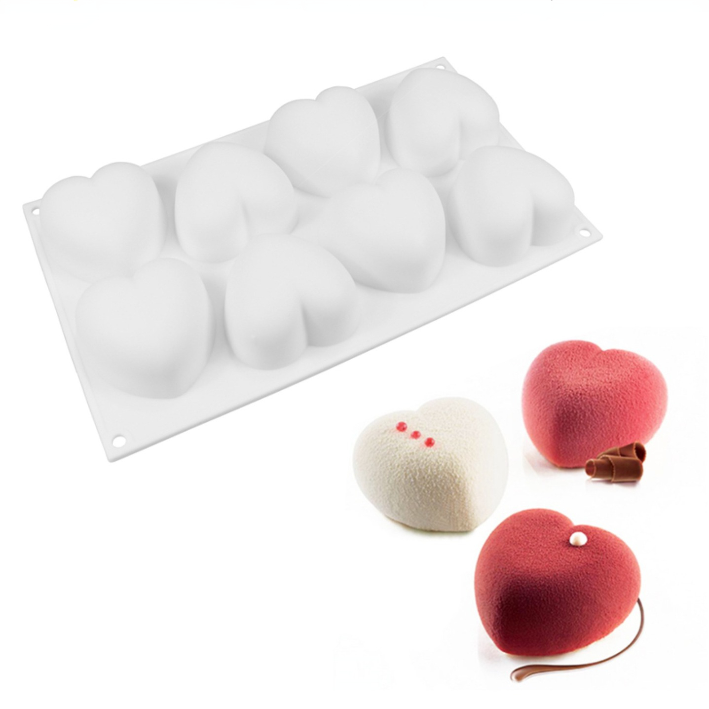 Soap Making Equipment - Love Heart ซิลิโคนสบู่แม่พิมพ์เทียนทําด้วยมือชุด DIY ช็อกโกแลตน้ําแข็งสบู่พลาสเตอร์เรซิ่นเค้กตกแต่งเบเกอรี่เครื่องมือ