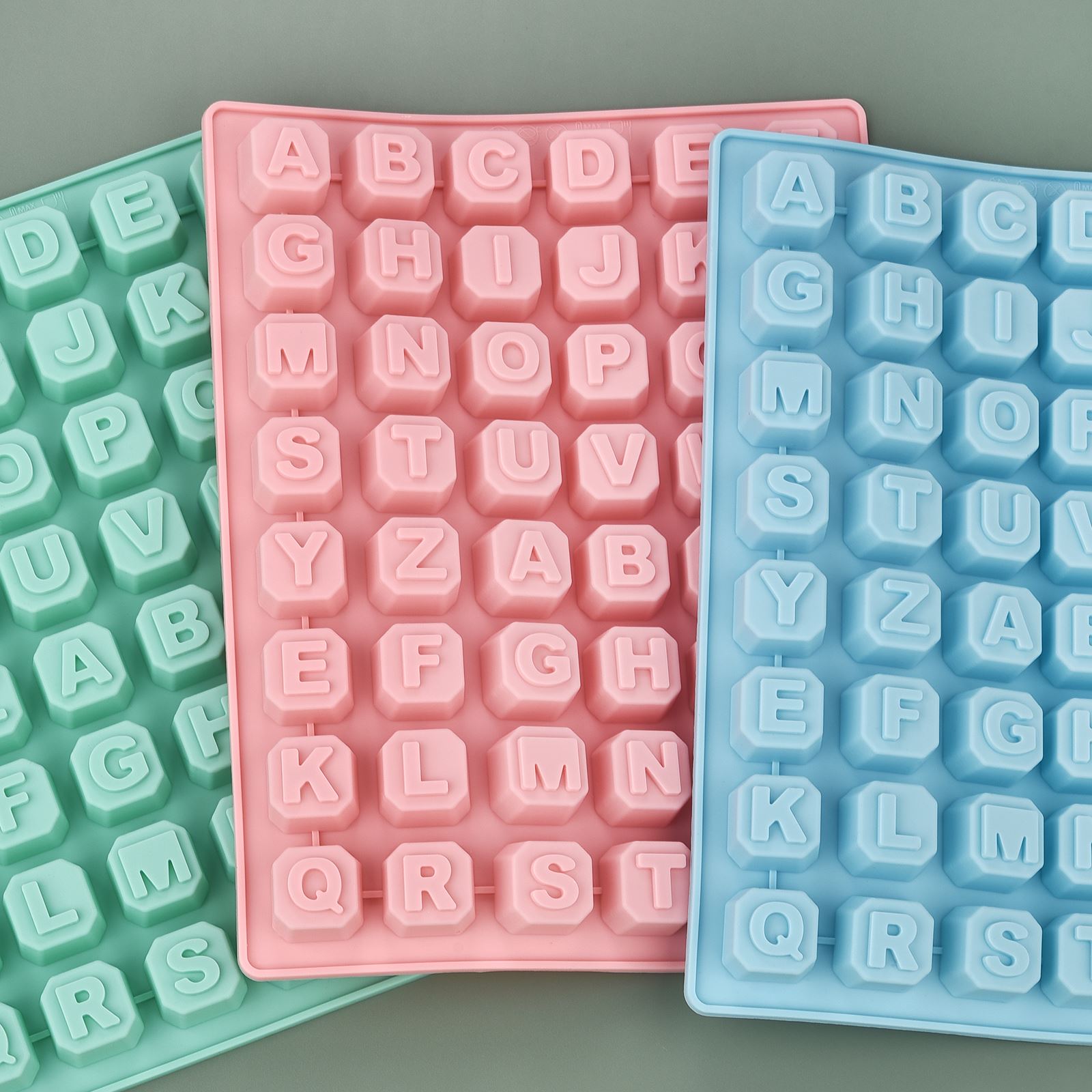 Soap Making Equipment - 48 ตัวอักษร Enghish ตัวอักษรตัวอักษรซิลิโคนแม่พิมพ์สบู่แม่พิมพ์เค้ก Cupcake Bakeware