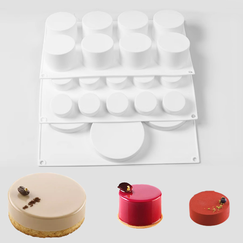 Soap Making Tray - ทรงกระบอก French Mousse เค้กแม่พิมพ์ซิลิโคนช็อกโกแลต Mould เกรดอาหารครัวเบเกอรี่เครื่องมือสบู่แม่พิมพ์ขนมหวานทําเครื่องมือ