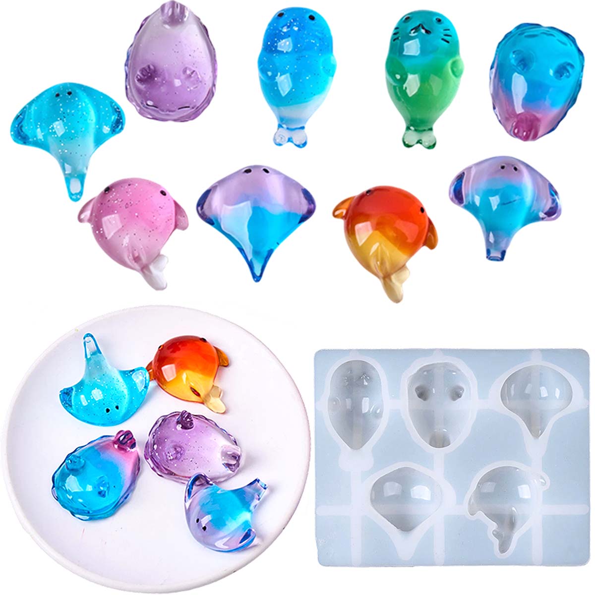 Soap Making Molds - แม่พิมพ์ซิลิโคนรูปปลากระเบน 3 มิติ สไตล์น่ารัก สำหรับทำพวงกุญแจ จี้กระเป๋า