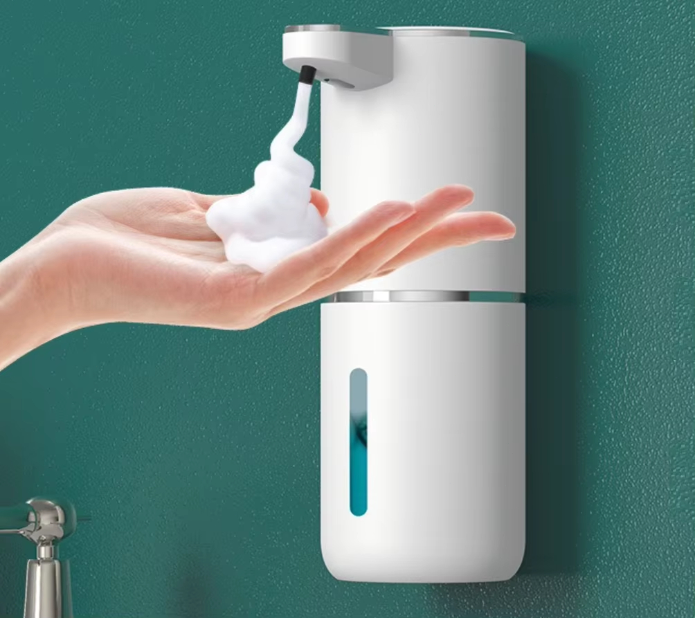 Soap Making Foam - เครื่องจ่ายสบู่โฟมแบบไร้สัมผัสติดผนัง แนวตั้ง ชาร์จไฟได้ พร้อมฟังก์ชันปรับความเร็วได้หลายระดับ