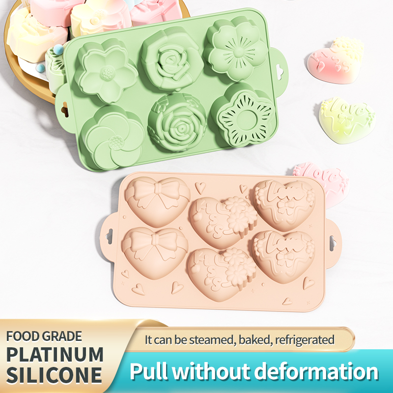 Soap Making Jelly - แม่พิมพ์สบู่ซิลิโคน, แม่พิมพ์รูปหัวใจและดอกไม้หลากหลายรูปแบบ, เหมาะสำหรับทำสบู่, เค้กทำมือ, ช็อกโกแลต, บิสกิต,