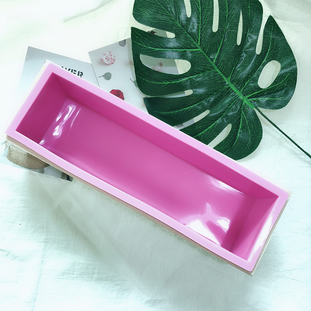 Soap Making Jelly - แม่พิมพ์ซิลิโคนรูปสี่เหลี่ยมผืนผ้าสำหรับทำสบู่ก้อน กล่องไม้ อุปกรณ์ DIY สำหรับทำเค้ก เยลลี่