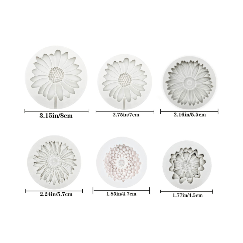 6 ชิ้น，แม่พิมพ์ซิลิโคนลายดอกทา - Soap Making Molds บทวิจารณ์และราคา