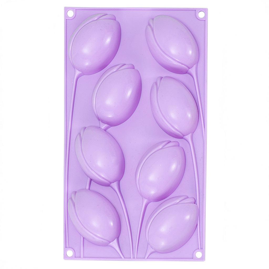 แม่พิมพ์ซิลิโคนรูปดอกทิวลิป 8  - Soap Making Jelly บทวิจารณ์และราคา