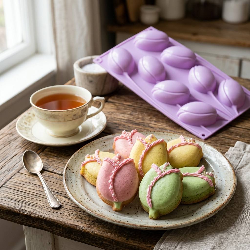แม่พิมพ์ซิลิโคนรูปดอกทิวลิป 8  - Soap Making Jelly บทวิจารณ์และราคา